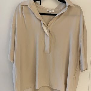 Aritzia Wilfred Short Sleeved Button Down Blouse (cream)
